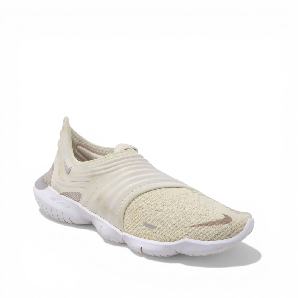 Nike Women Running Shoes Cream Free RN Flyknit 3.0 Slip On AQ5708-100 Size 7.5